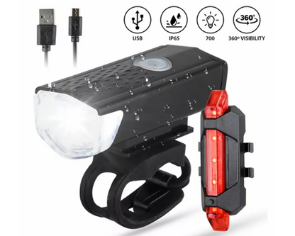 Waterproof Bike front torch & rear light