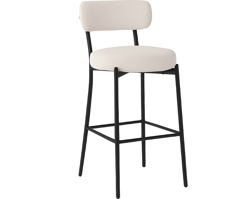 Bar Stool Boucle Fabric Counter Bar Stools