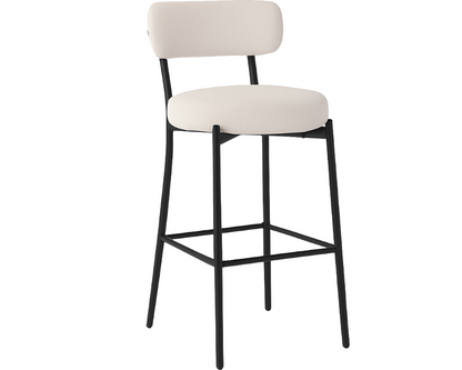 Bar Stool Boucle Fabric Counter Bar Stools