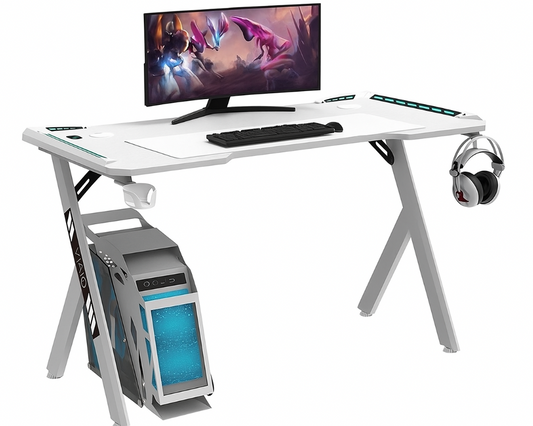 120cm Gaming Desk Computer Desk table with LED light Wireless Charger