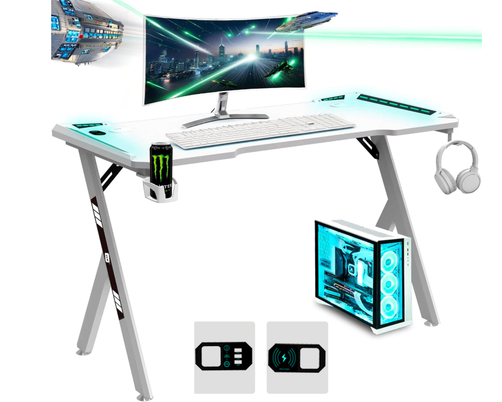 Gaming Desk with RGB LED Lights