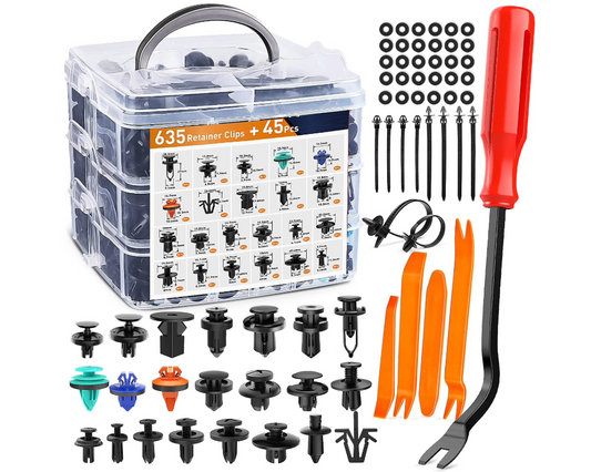 635pcs Car Body Trim Clips Retainer Bumper Rivets Fastener Kit