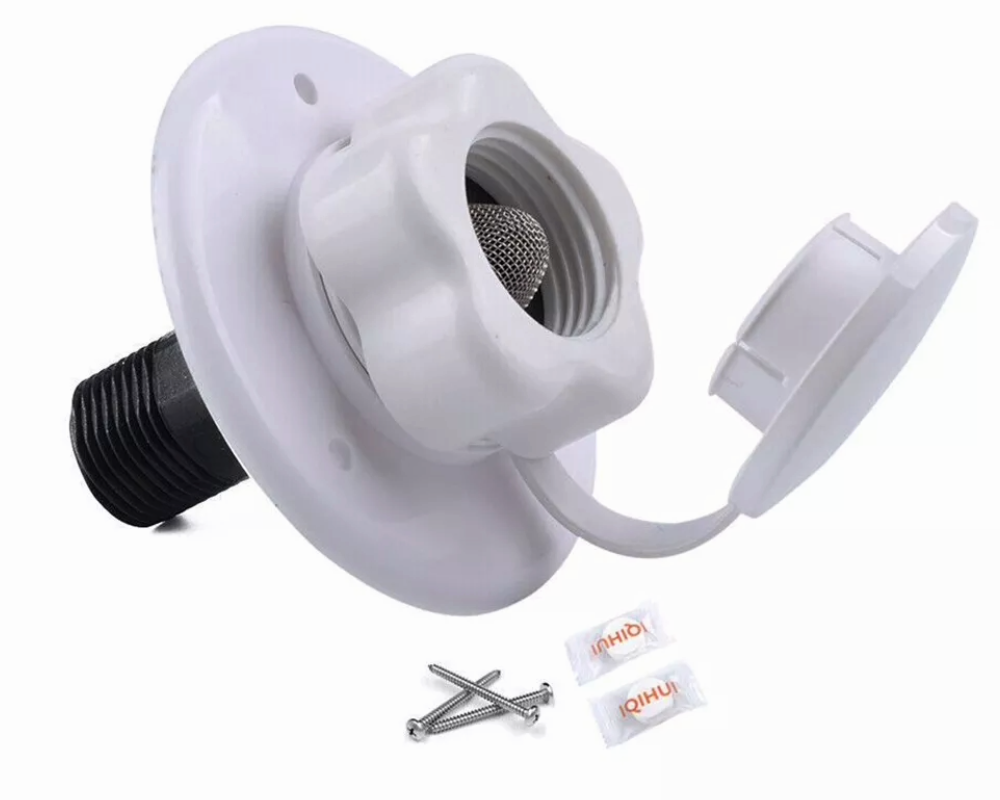 RV City Water Inlet with Check Valve (White)