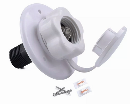 RV City Water Inlet with Check Valve (White)