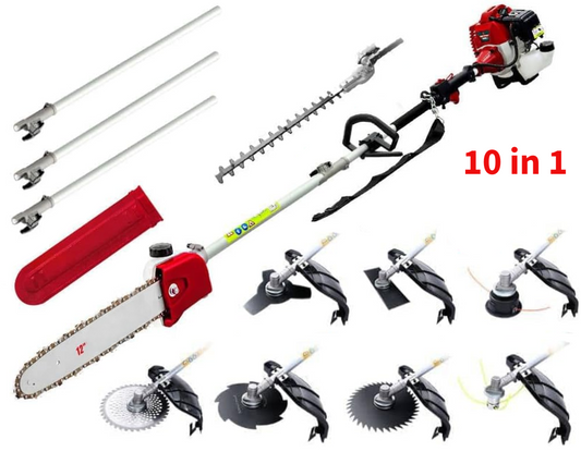 High-Powered Brush Weed Cutter Saw Hedge Trimmer 10 in 1