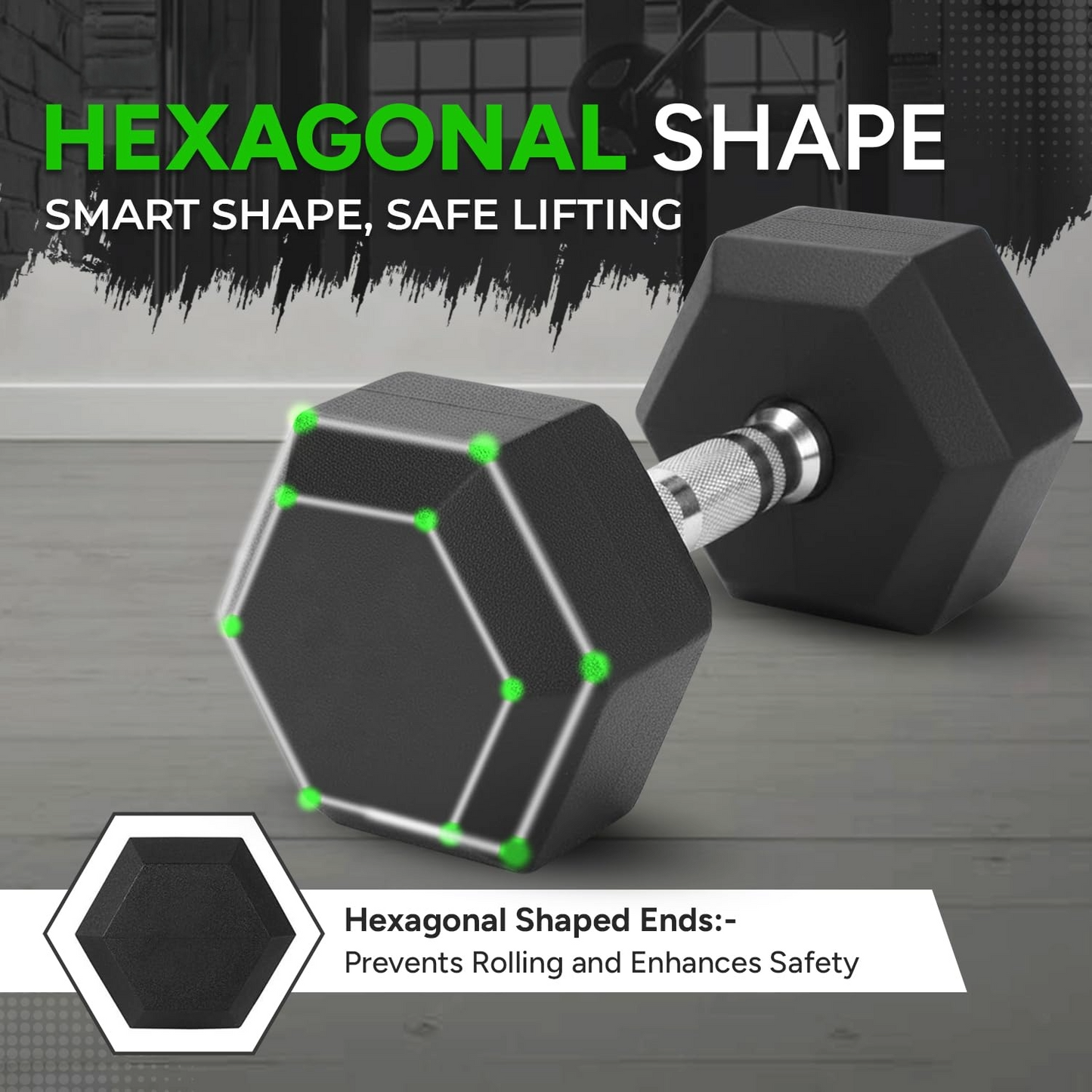 Hexagonal Dumbbell Set 12.5Kg Each