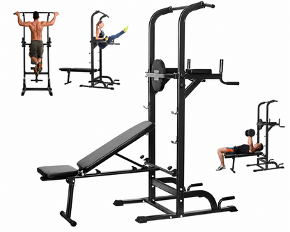 Weight Bench Chin Up Pull Up Station Power Tower