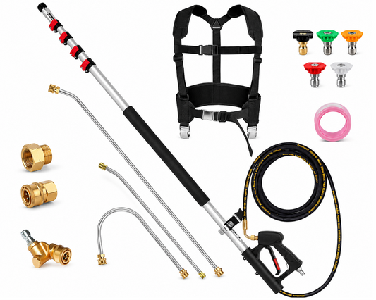 Telescoping Pressure Washer 7.3m Pole with Harness