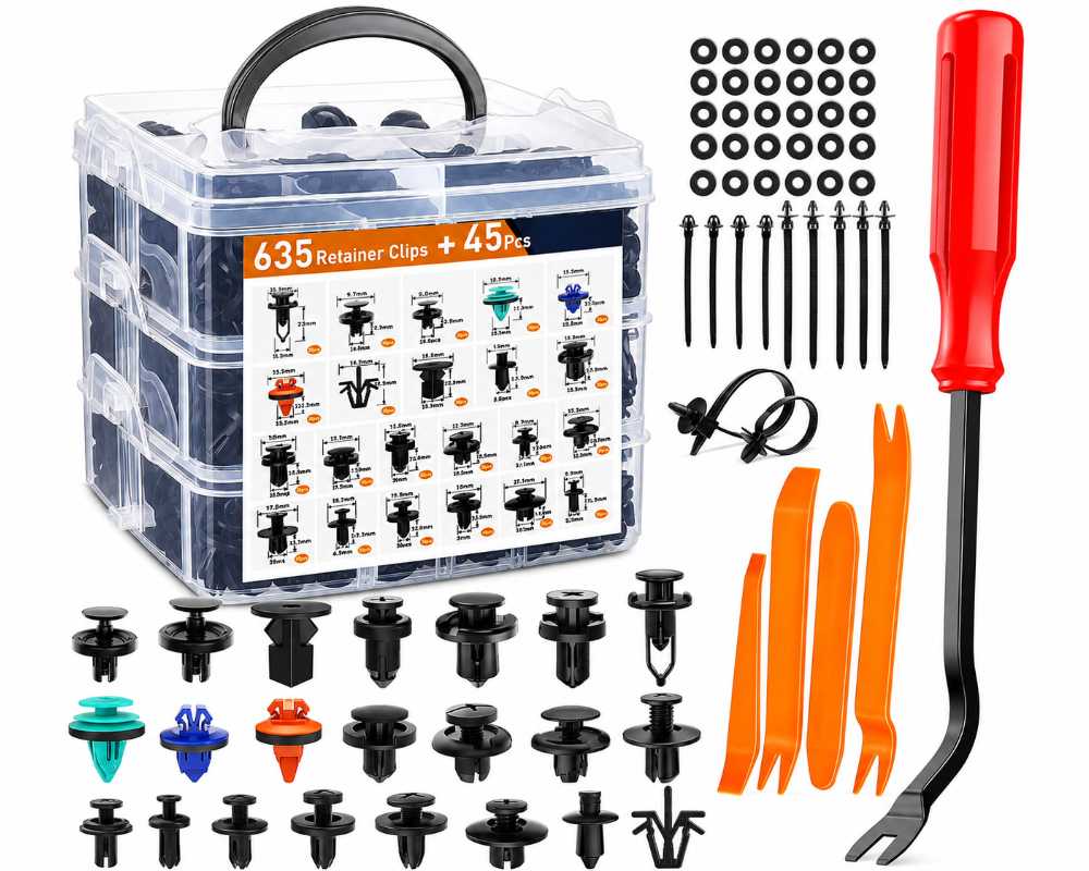 635pcs Car Body Trim Clips Retainer Bumper Rivets Fastener Kit