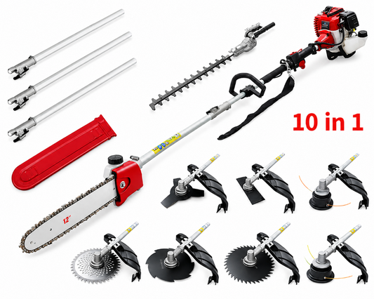 High-Powered Brush Weed Cutter Saw Hedge Trimmer 10 in 1