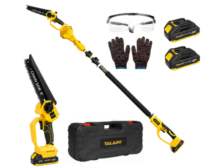 Mini Chain saw Cordless Power Chain Saws 8" with Extension Pole & Battery System