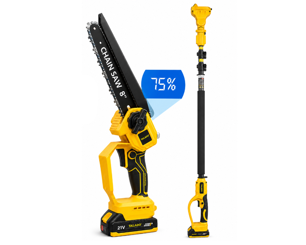 Mini Chain saw Cordless Power Chain Saws 8" with Extension Pole & Battery System