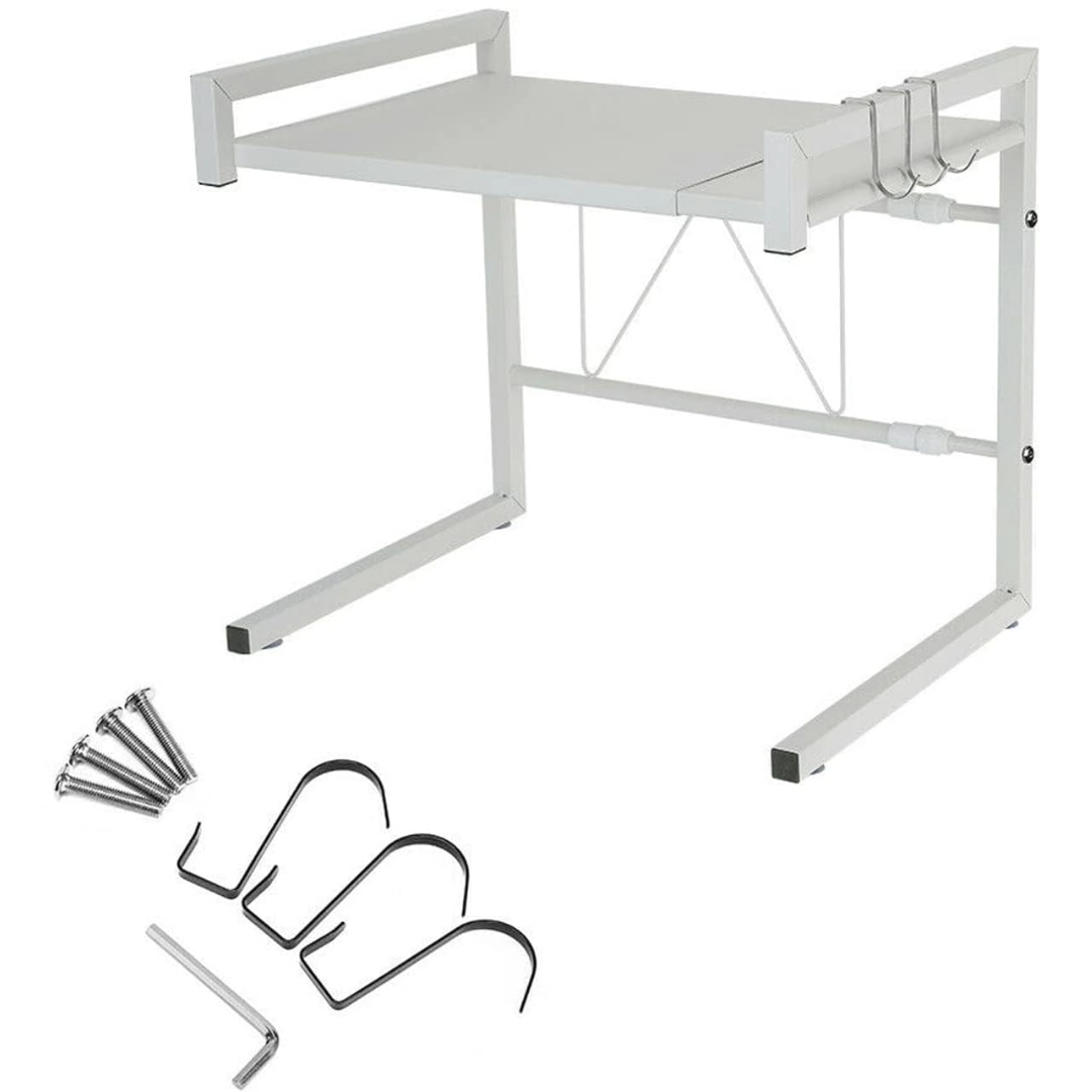 Microwave Shelf Kitchen Organizer Oven Rack Toaster Stand Storage Cabinet (White)