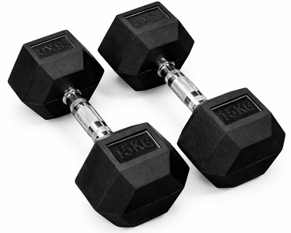 Dumbbell Set - 2 x 15kg Hex Weights