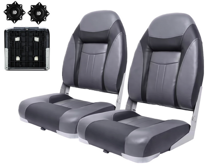 Folding Boat Seat Foldable Swivel Chairs Pair