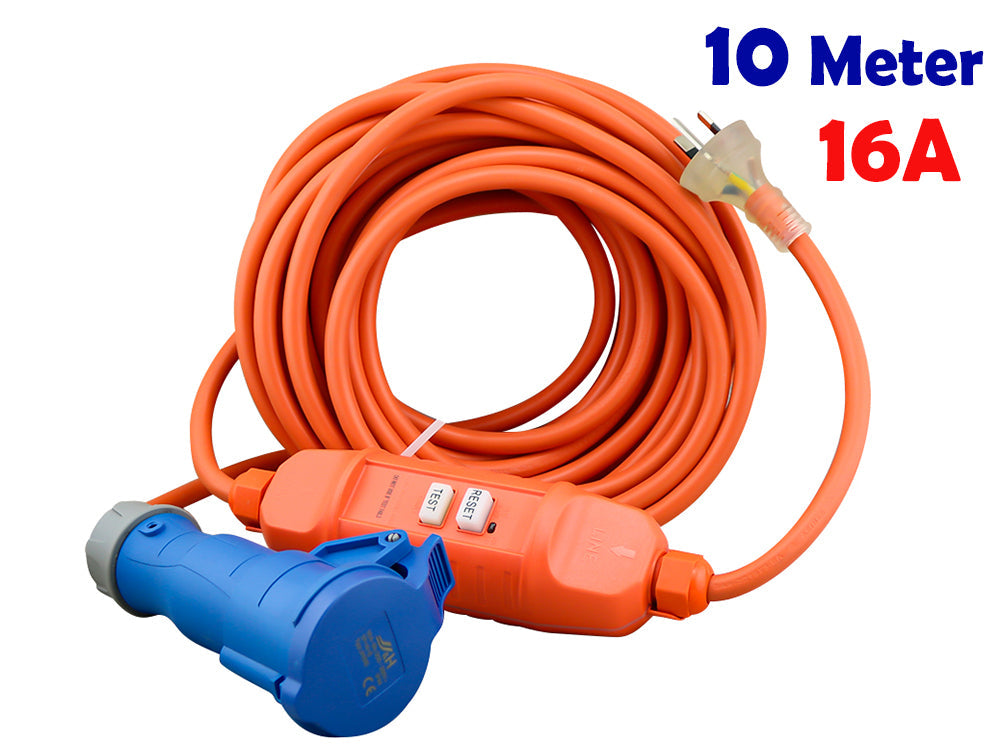 Caravan Lead Camping Lead 10A to 16A RCD Lead Cable 10M