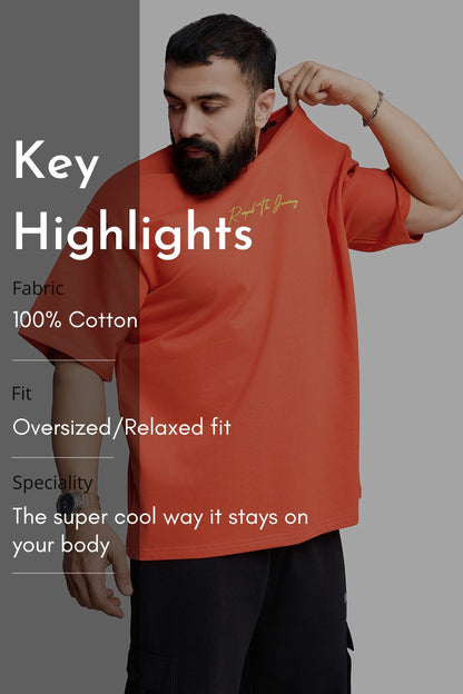 Respect The Journey Oversized T-shirt Orange