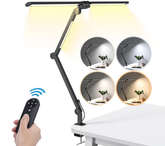 Table Lamp Dual Light 25 Lighting Eye-Caring Modes Table Lamp with Solid Base