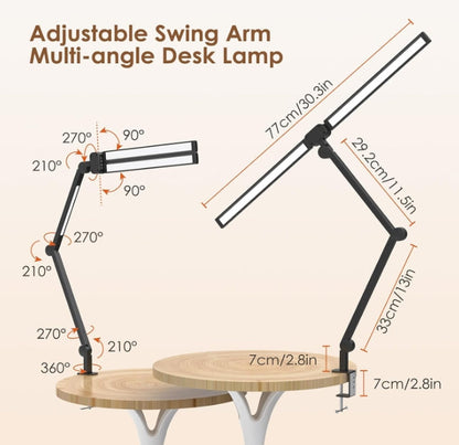Table Lamp Dual Light 25 Lighting Eye-Caring Modes Table Lamp with Solid Base