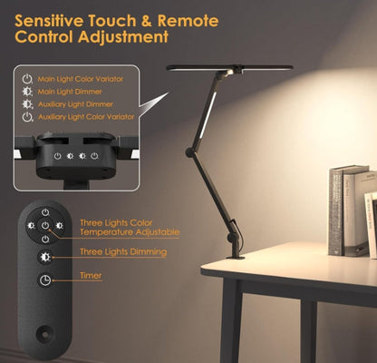 Table Lamp Dual Light 25 Lighting Eye-Caring Modes Table Lamp with Solid Base