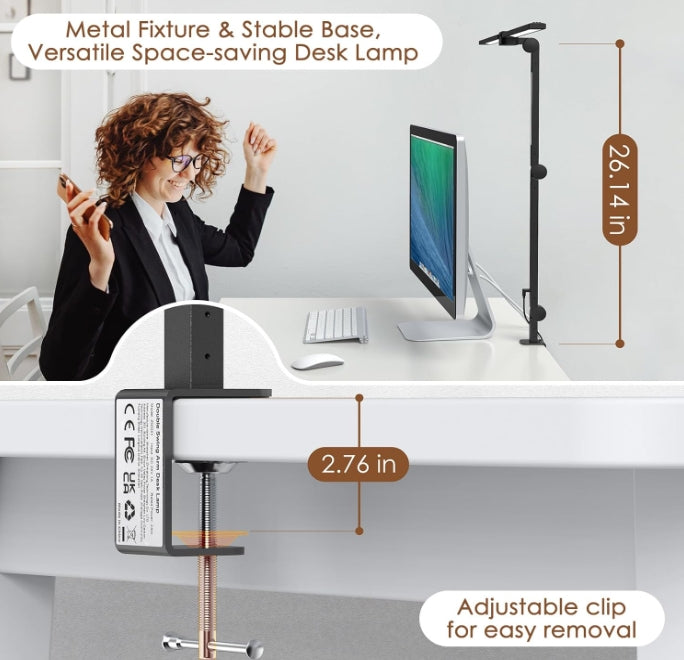 Table Lamp Dual Light 25 Lighting Eye-Caring Modes Table Lamp with Solid Base