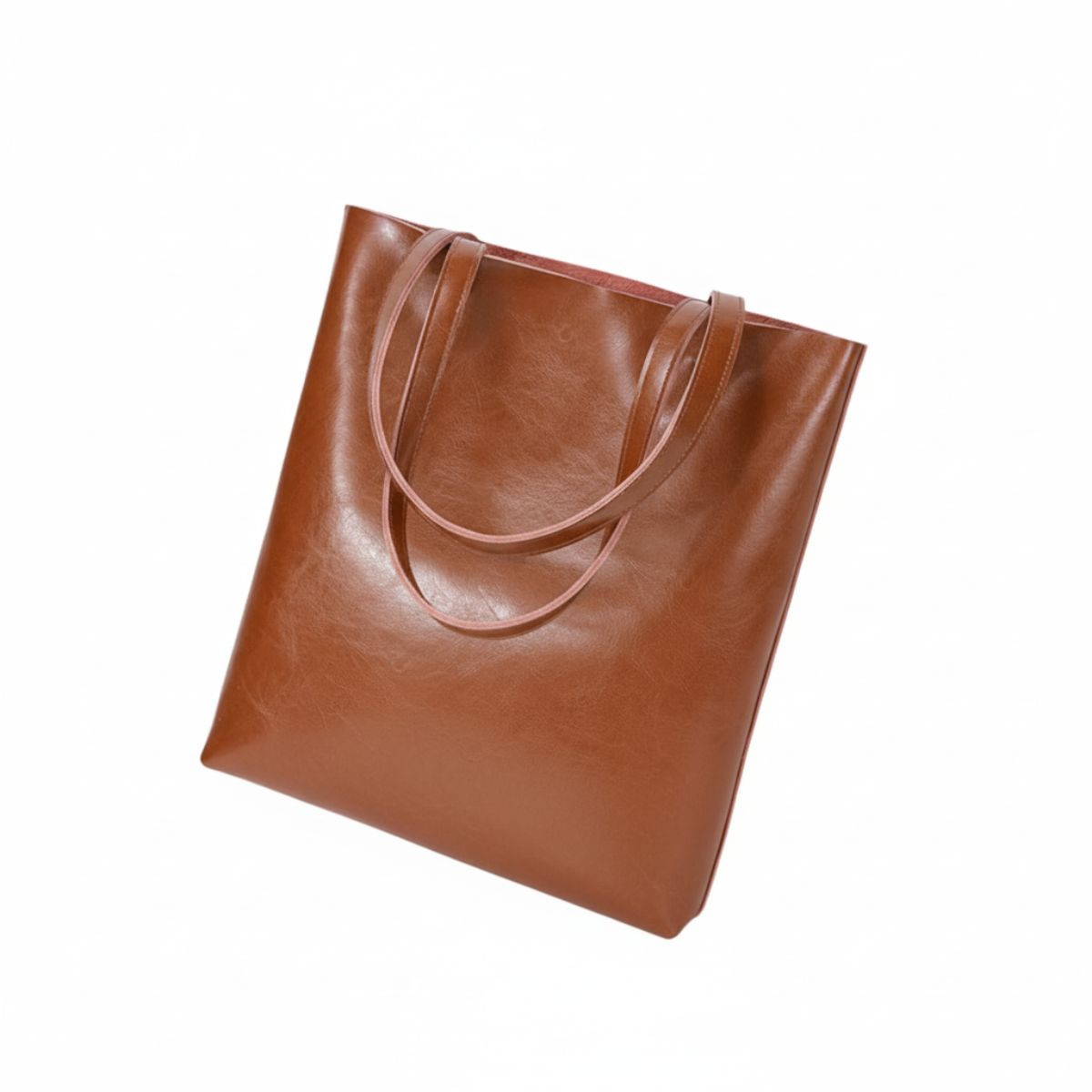 Urban Essential Caramel Brown Large Leather Tote Bag