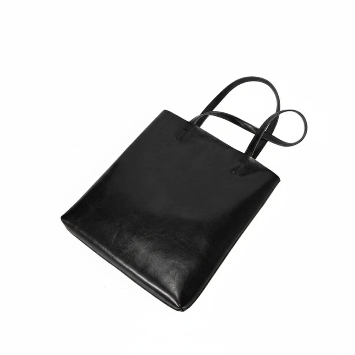 Urban Essential Black Large Leather Tote Bag
