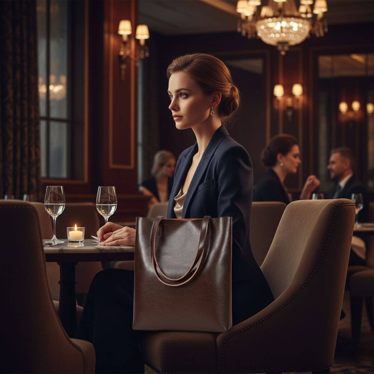 Urban Essential Brown Large Leather Tote Bag
