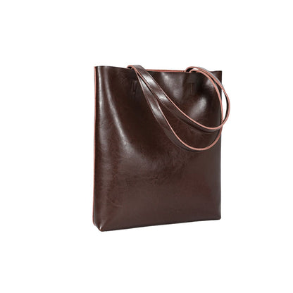Urban Essential Brown Large Leather Tote Bag