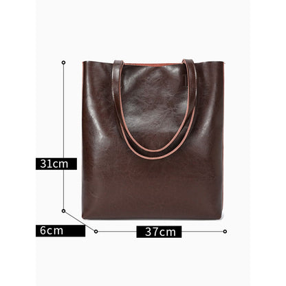 Urban Essential Brown Large Leather Tote Bag