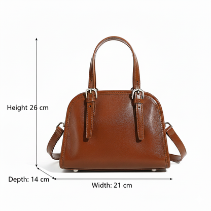 Urban Grace Chestnut Brown Leather Mini Tote Bag