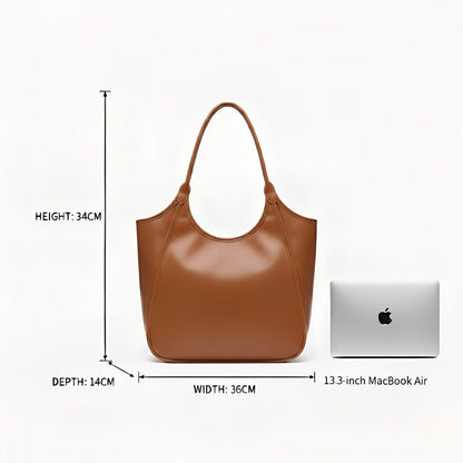 Urban Elegance Tan Large Leather Tote Bag