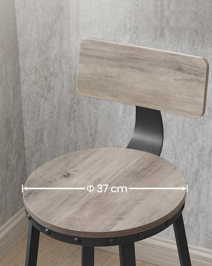 VASAGLE Bar Stools Chairs Set of 2 - Greige