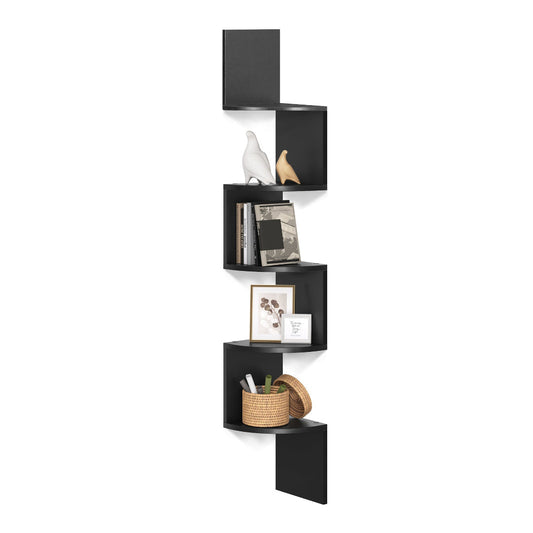 VASAGLE Corner Bookshelf 5-Tier - Black