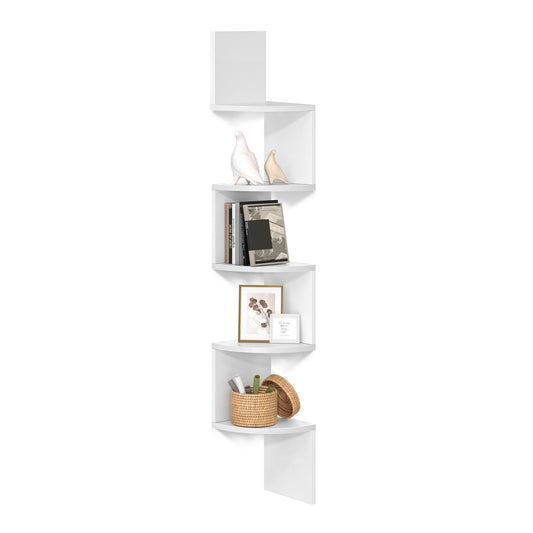 Vasagle 5-tier Floating Wall Bookshelf - White