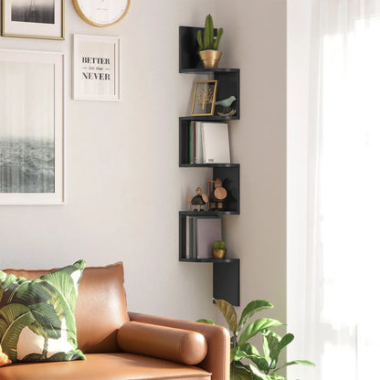 VASAGLE Corner Bookshelf 5-Tier - Black