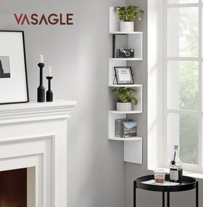 Vasagle 5-tier Floating Wall Bookshelf - White