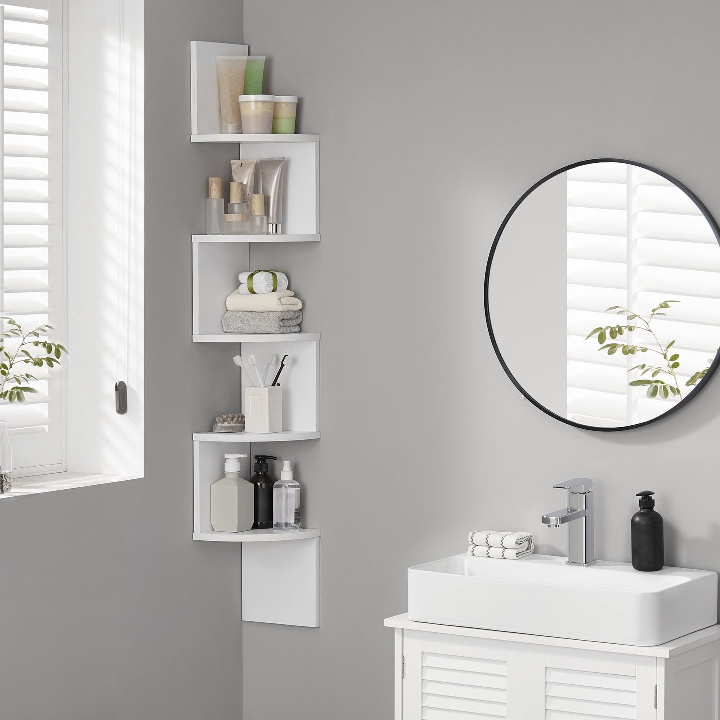 Vasagle 5-tier Floating Wall Bookshelf - White