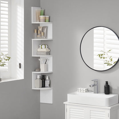 Vasagle 5-tier Floating Wall Bookshelf - White