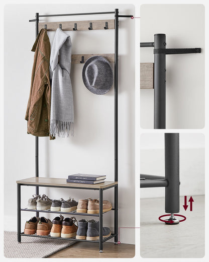 VASAGLE Coat Rack Stand Shoe Rack