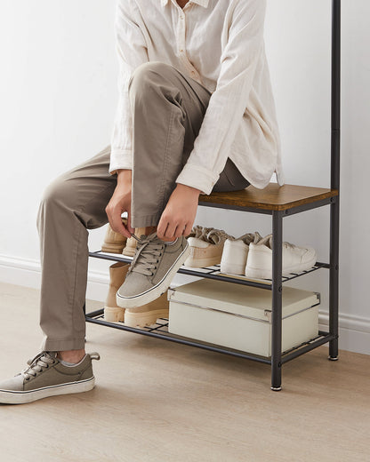 VASAGLE Coat Rack Stand Shoe Rack