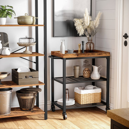 VASAGLE Serving Cart Trolley Kitchen Trolley