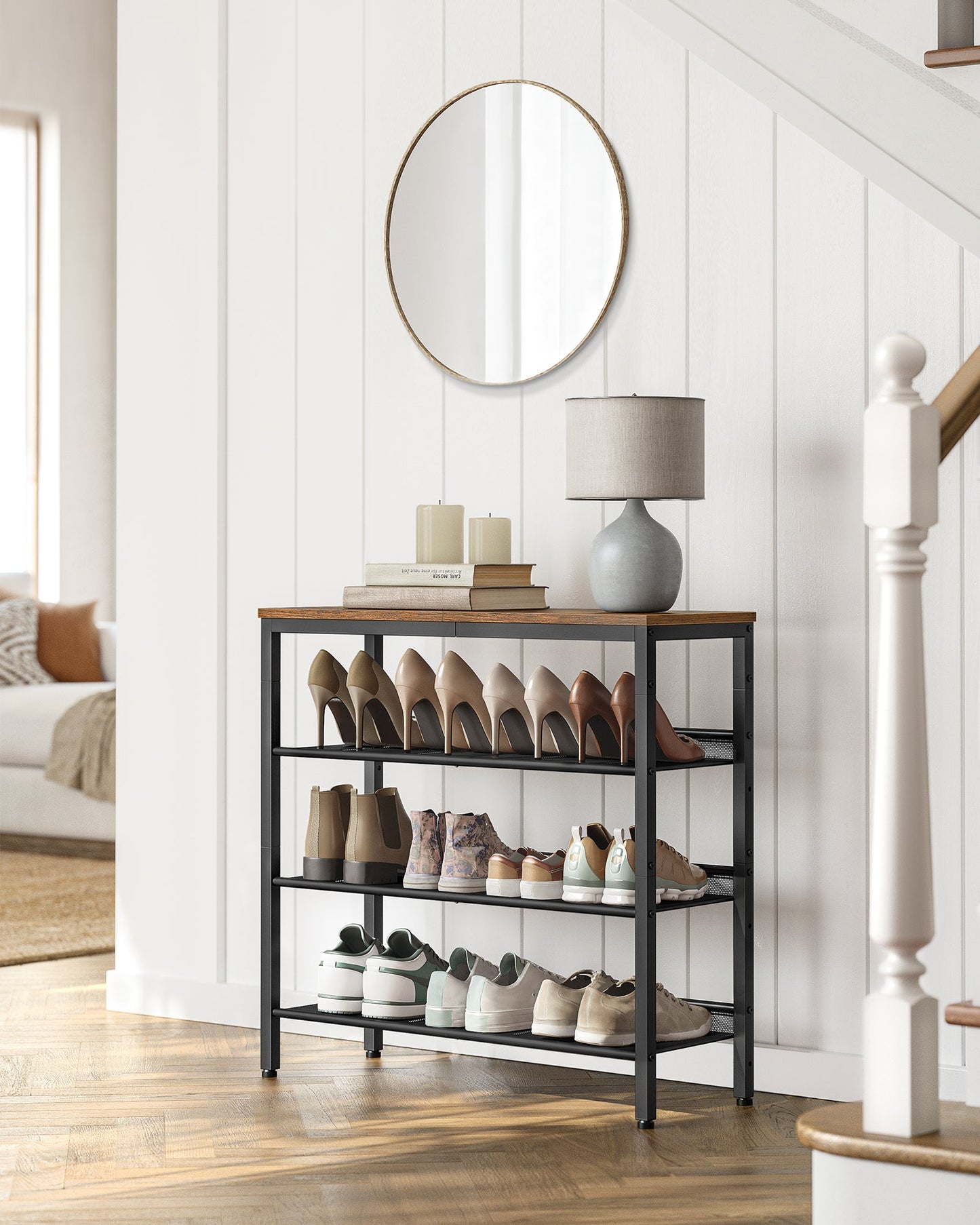 VASAGLE 4-Tier Shoe Rack for Entryway