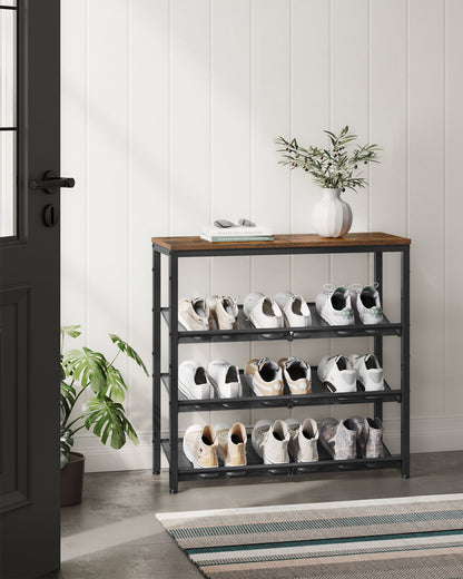 VASAGLE 4-Tier Shoe Rack for Entryway