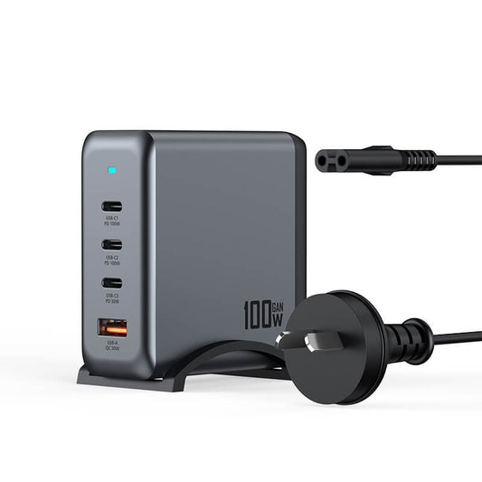 VFAN PD 100W 4 in 1 GaN Fast Charger Station with 1.8m AC Power Cord AU9