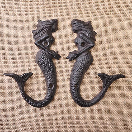 Wall mounted mermaid hooks with screws