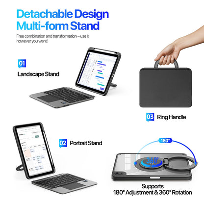 iPad Air 11 / 4 / 5 10.9" bluetooth Keyboard with Touchpad Kickstand Cover