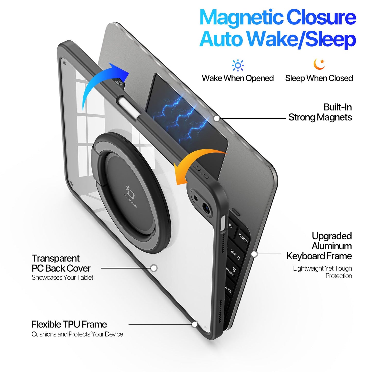 iPad 10th / A16 (2025) Detachable Keyboard with Touchpad Kickstand Cover