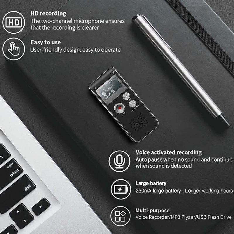 8GB Voice Recorder Dictaphone