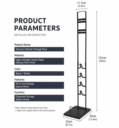Universal Freestanding Vacuum Stand Compatible with Dyson Vacuum Cleaners – No Drilling Required